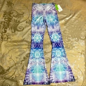VisionLab visionary art bell-bottom yoga pants